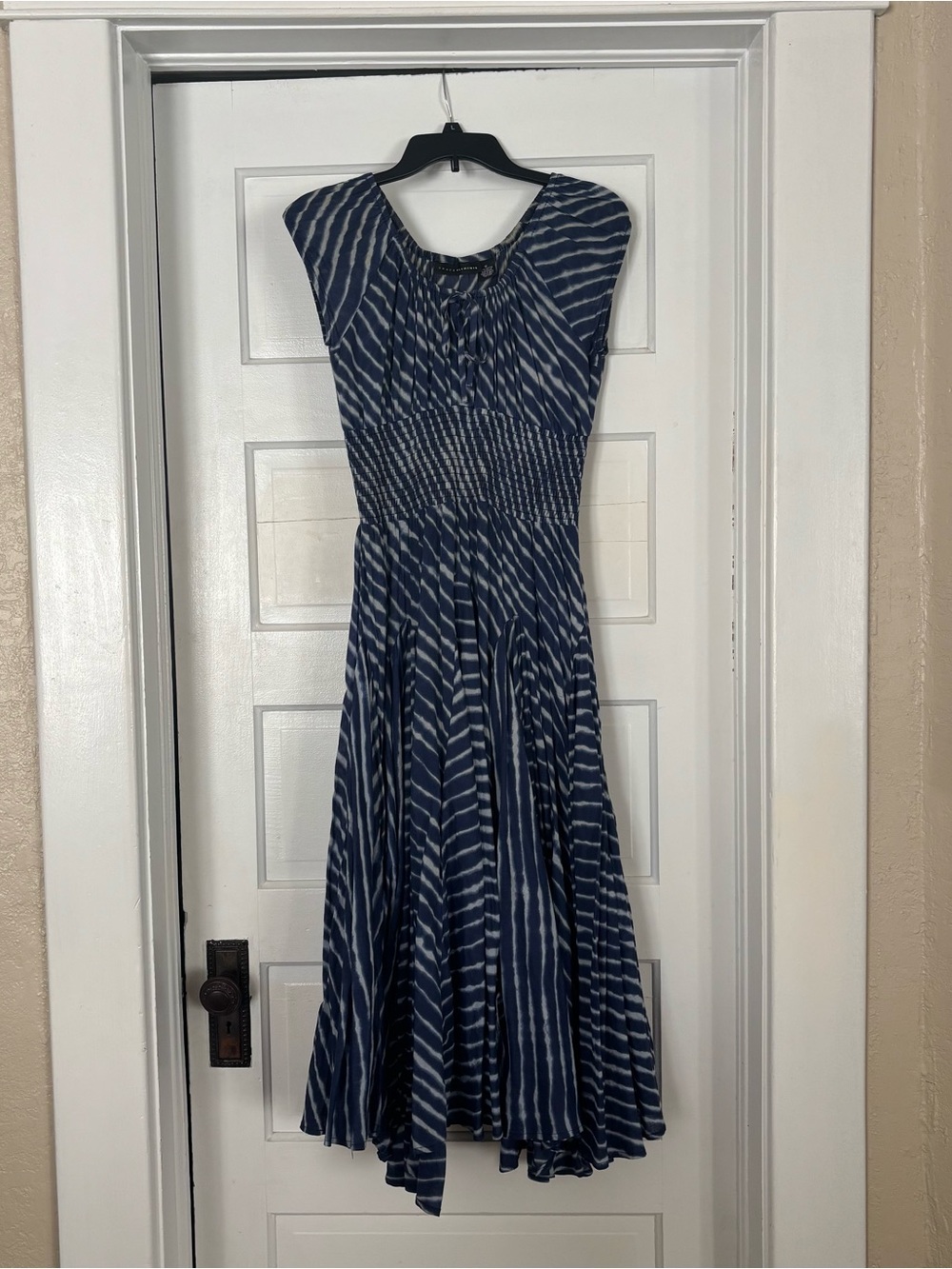 Grace Elements Navy and White Tie-Dye Midi Dress